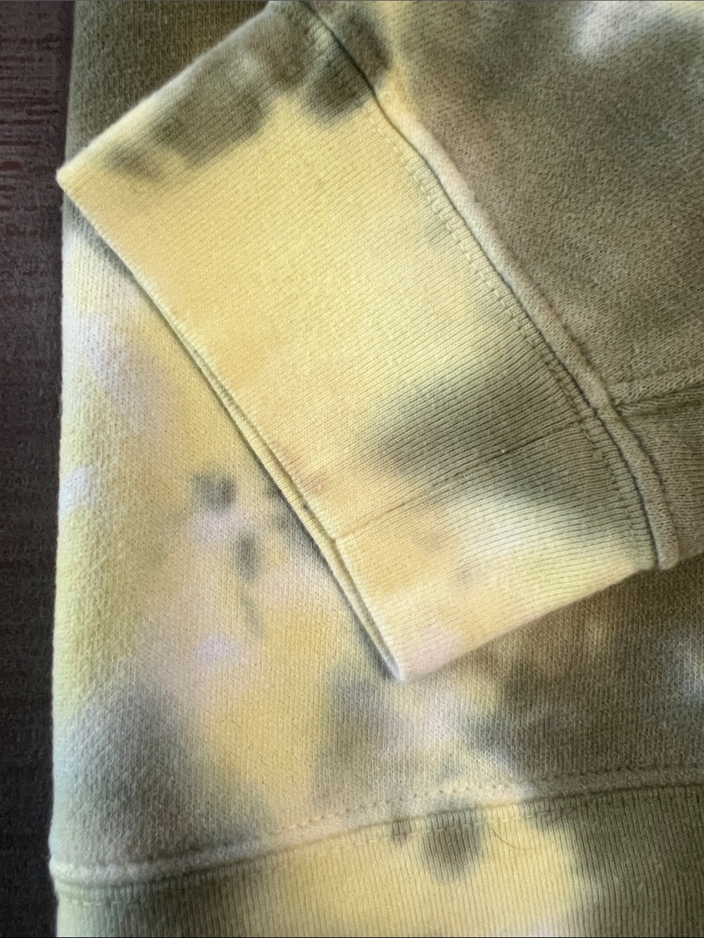 Calvin Klein Olive & Yellow Tie-Dye Cropped Hoodie - Picture 4 of 4